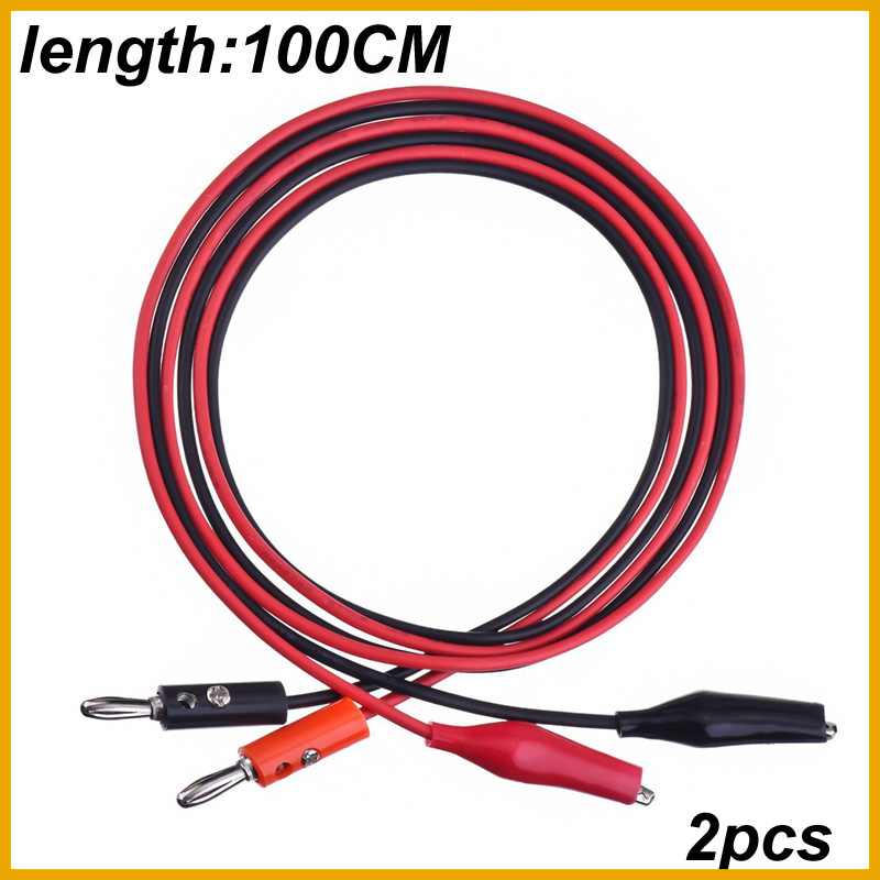 NEW 2PCS 1M Alligator Cilp to  - Banana Plug recension och pris