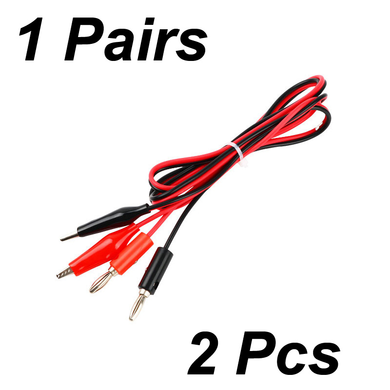 NEW 2PCS 1M Alligator Cilp to  - Banana Plug recension och pris