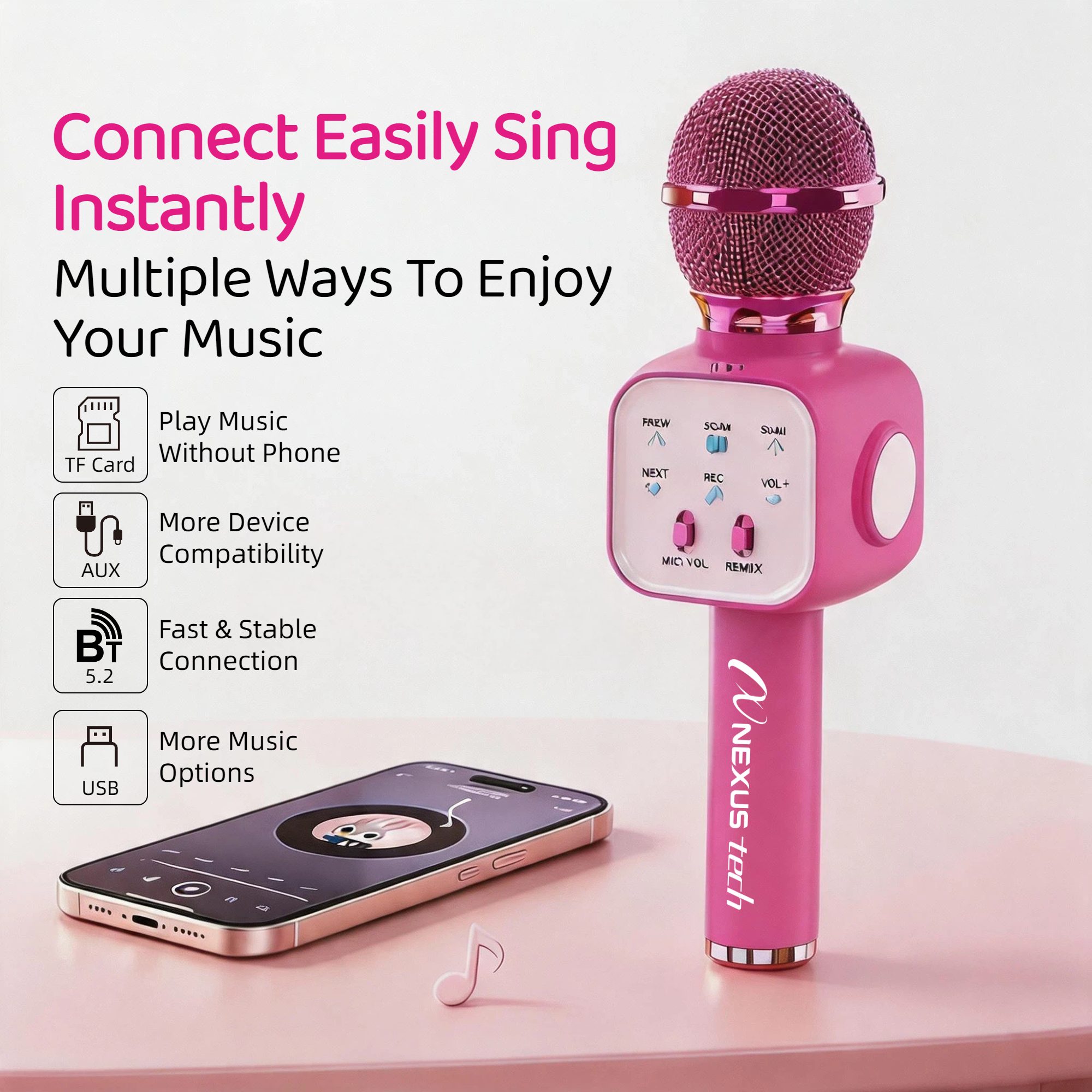 Wireless Bluetooth 5.2 Karaoke - Condenser Microphone Kit recension och pris