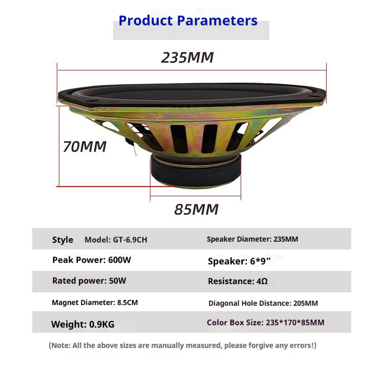 1PC 6x9 Inch Car Coaxial Speak - Speaker Driver recension och pris