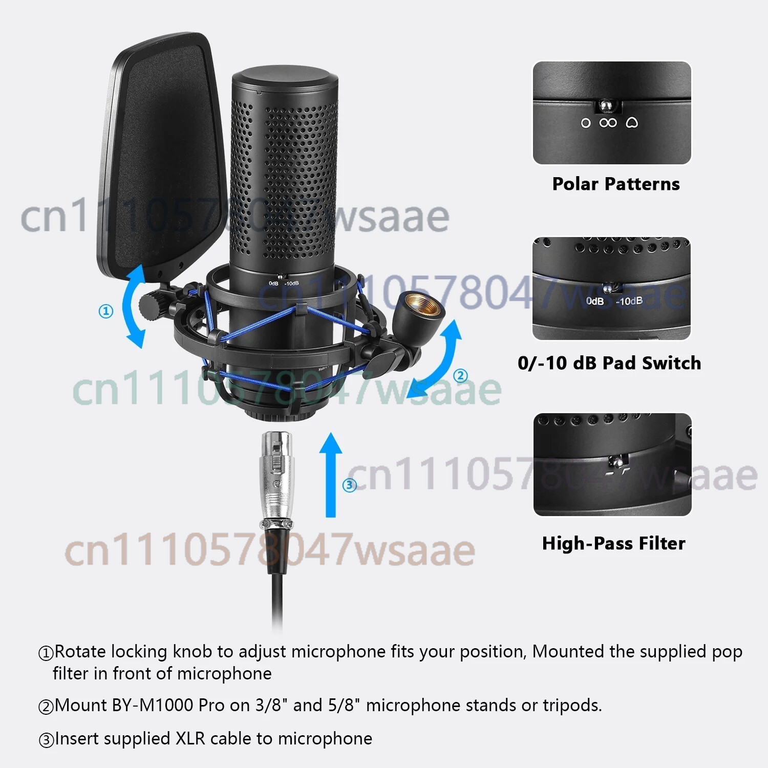 For BOYA BY-M1000 PRO Large Di - Condenser Microphone Kit recension och pris