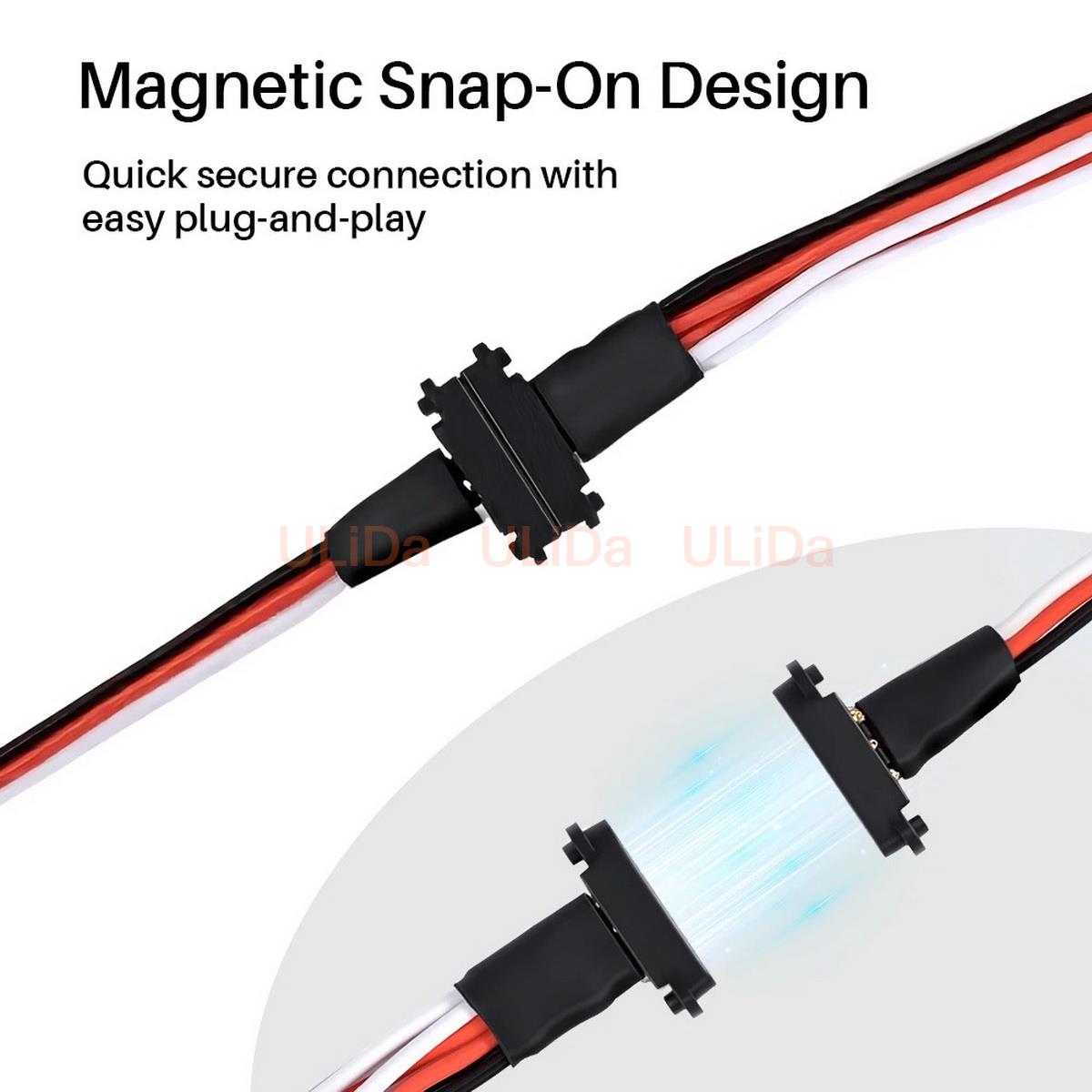 3-Pin Magnetic Snap-on 1 to 2  - Rca Cable recension och pris
